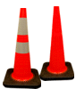 "Slim-Line" Black Base Traffic Cones